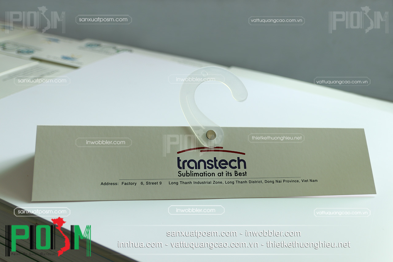 Hanger giấy móc vải, bảng treo mẫu vải Transtech