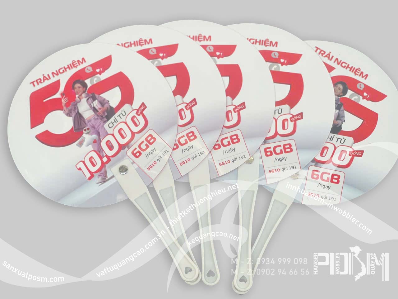 Xương quạt nan nhựa dán decal và cán quạt nhựa cầm tay - Ảnh 2