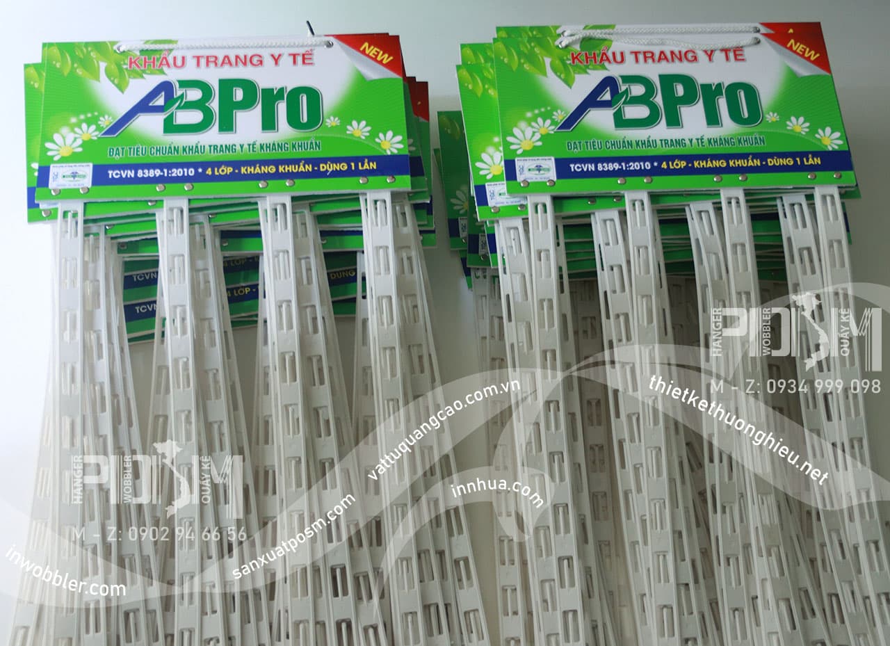 Hanger dây nhựa quảng cáo khẩu trang ABPro