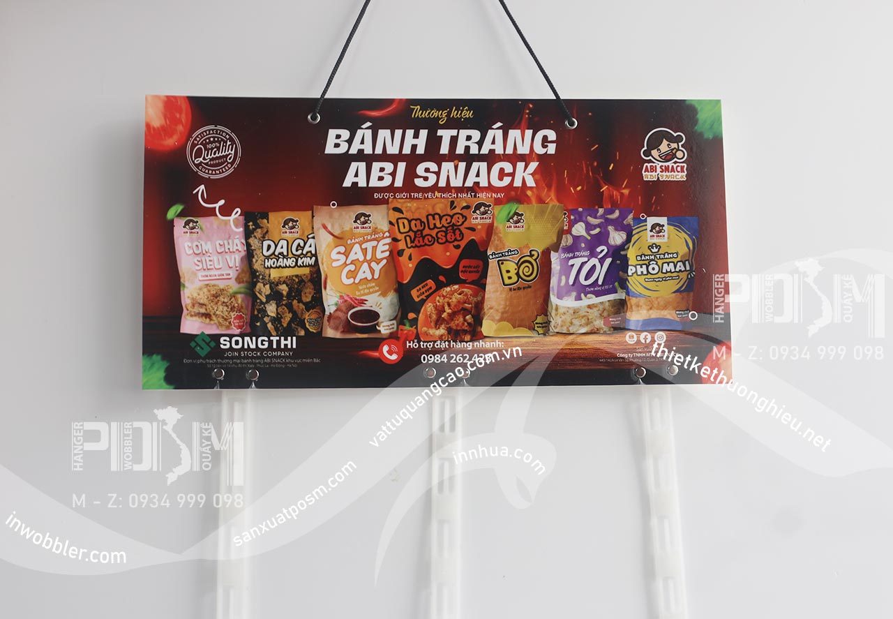 Hanger bảng treo dây nhựa treo bánh tráng ABI snack - Ảnh 4