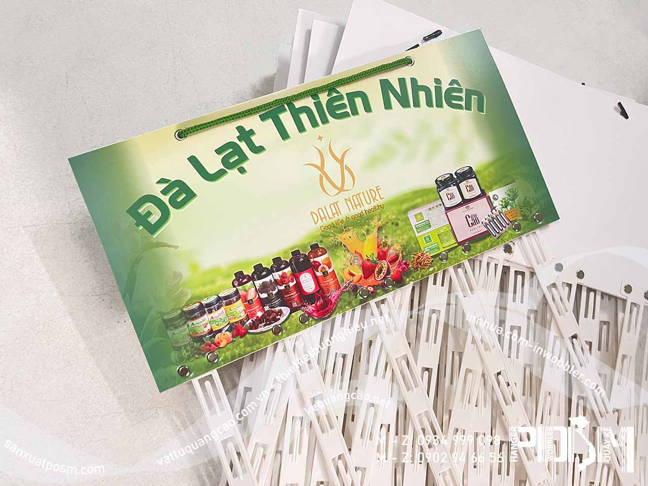 Bảng treo dây nhựa treo sản phẩm Đà Lạt Nature