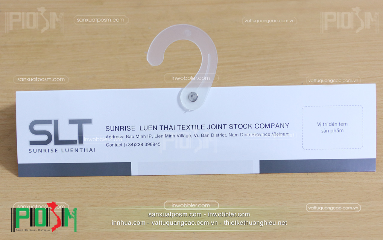 Hanger giấy móc vải, móc nhựa treo vải mẫu Sunrise Luen Thai.